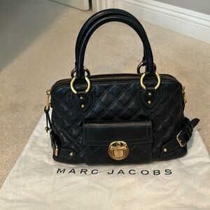 Marc Jacobs Calfskin Quilted Elise Satchel Black
